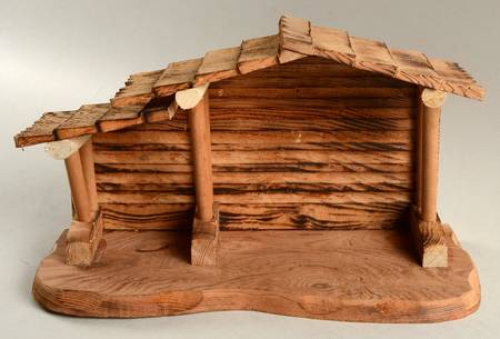 Come Let Us Adore Him-Nativity Creche/Manger-Wooden - Creche/Stable-Wooden