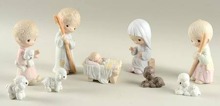 Come Let Us Adore Him-Nativity No Mark-9 Pc Boxed Nativity Set - With Box, No Trademark