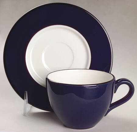 Normandy Blue Flat Cup & Saucer Set