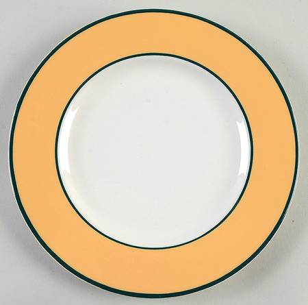 Spa Orange (Green Trim and Verge) Salad Plate