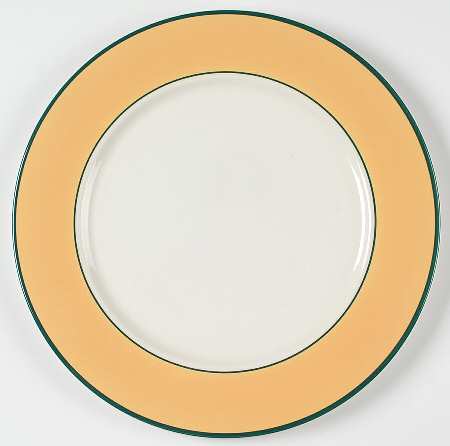 Spa Orange (Green Trim and Verge) 12" Chop Plate (Round Platter)