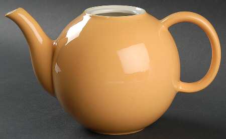 Spa Orange (Green Trim and Verge) Teapot No Lid