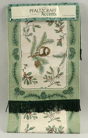 Winterwood Green Table Runner-Cloth 12" X 70"