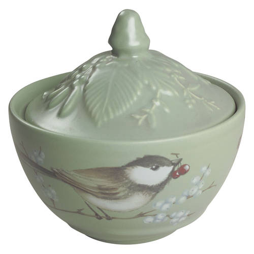 Winterwood Green Sugar Bowl & Lid