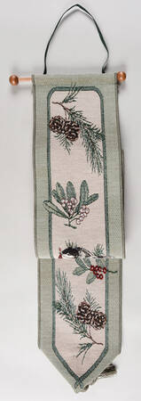 Winterwood Green Cloth Tapestry Bell Pull