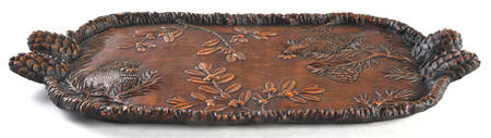 Winterwood Green 14" Rectangular Handled Tray