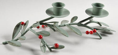 Winterwood Green Double Light Candlestick
