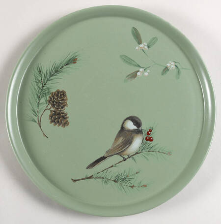 Winterwood Green 12" Chop Plate (Round Platter) by Pfaltzgraff