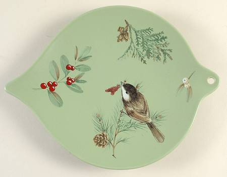 Winterwood Green Ornament Shape Cookie Plate