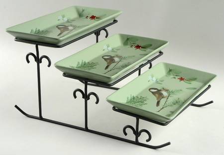 Winterwood Green 3 Step Metal Buffet Stand