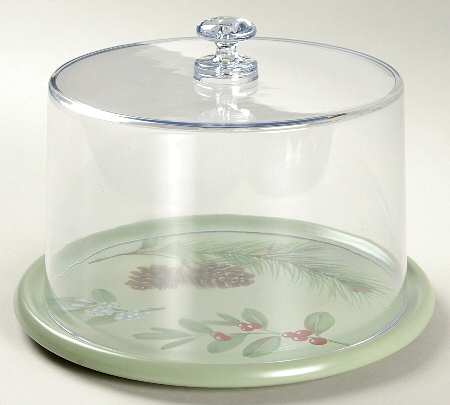 Winterwood Green Cheese Dish & Plastic Dome