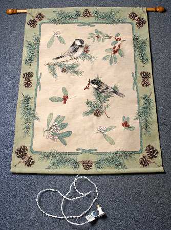 Winterwood Green Wall Hanging Tapestry W/Lights