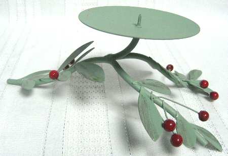 Winterwood Green Metal Pillar Candleholder