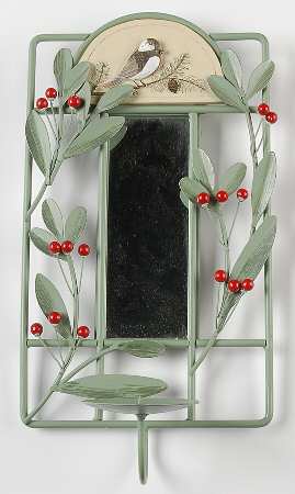 Winterwood Green Metal Wall Sconce Candleholder