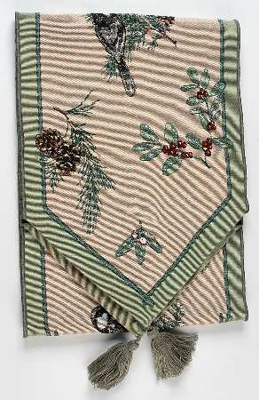 Winterwood Green Table Runner-Cloth 12" X 70"
