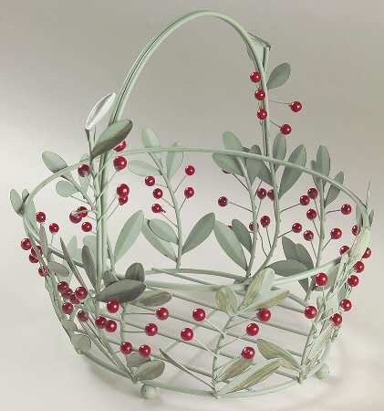 Winterwood Green Medium Basket with Handle