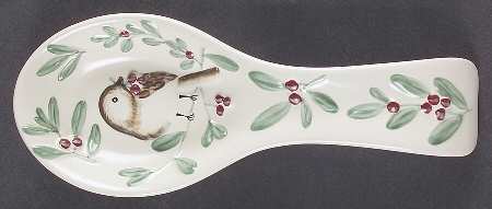 Winterwood Green Sculptured Spoon Rest (Holds 1 Spoon)