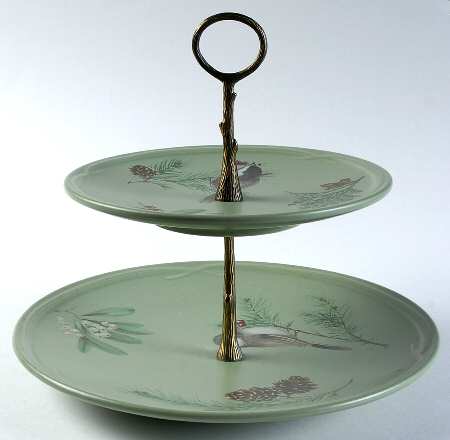 Winterwood Green 2 Tiered Serving Tray (Dinner & Salad Plate)