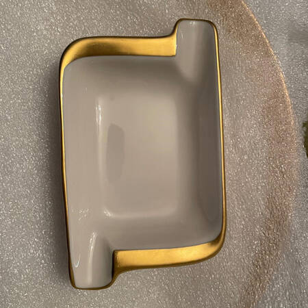 Gold Accent 5" Rectangular Ashtray