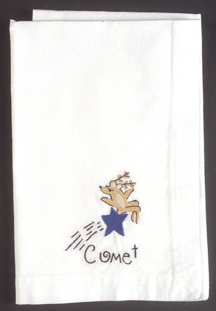 Reindeer Embroidered Cloth Napkin