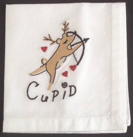 Reindeer Embroidered Cocktail Napkin