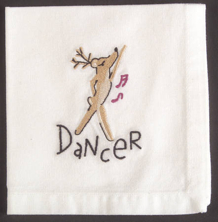 Reindeer Embroidered Cocktail Napkin