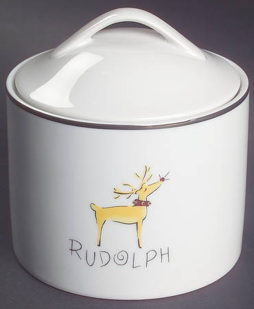 Reindeer Sugar Bowl & Lid by Pottery Barn China