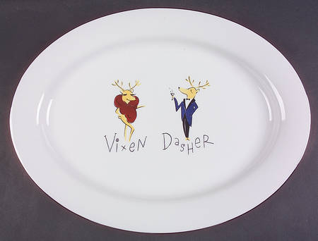 Reindeer 17" Oval Serving Platter