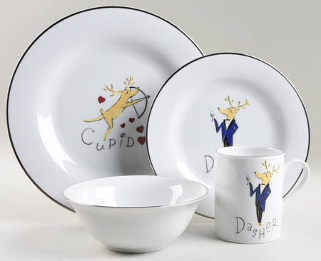 Reindeer 4 Piece Place Setting
