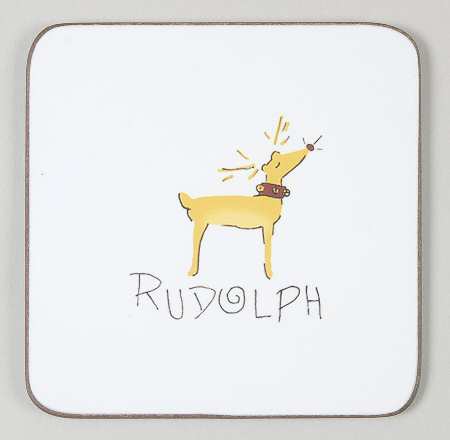 Reindeer Suare Corkback Coaster