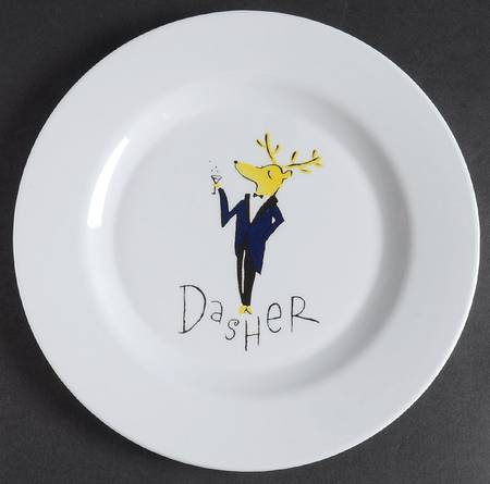 Reindeer Melamine Salad Plate