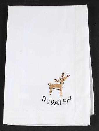 Reindeer Embroidered Cloth Napkin