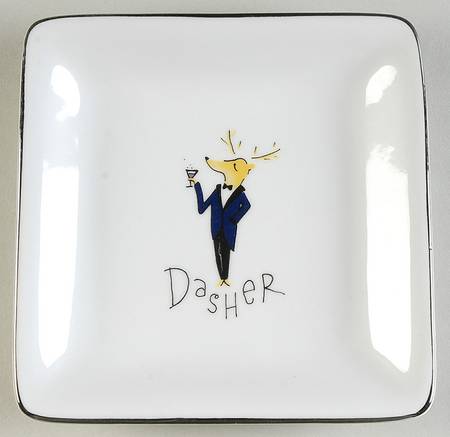 Reindeer Square Appetizer Plate