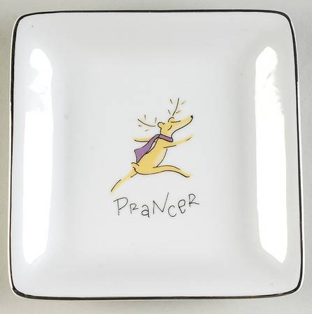 Reindeer Square Appetizer Plate by Pottery Barn China