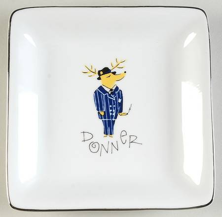 Reindeer Square Appetizer Plate