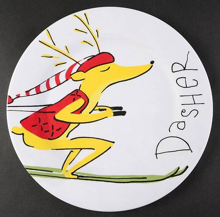Reindeer Melamine Dinner Plate