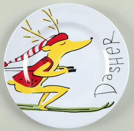 Reindeer Melamine Salad Plate