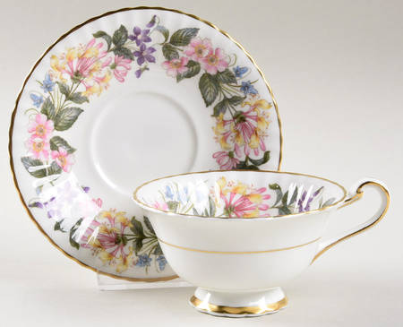 Country Lane (Fluted Rim) Footed Cup & Saucer Set