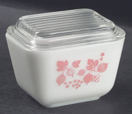 Gooseberry Pink Small Refrigerator Jar & Lid by Pyrex