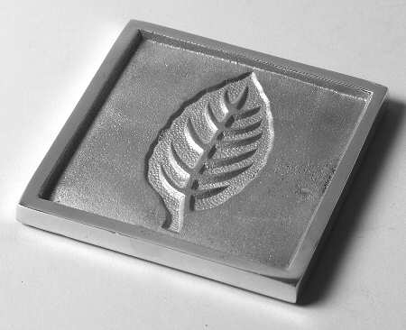 Seasons Leaves Metal Square Coaster