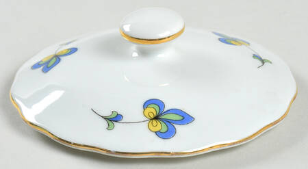 Farmer's Rose (Scalloped, Gold Trim) Lid for Sugar Bowl