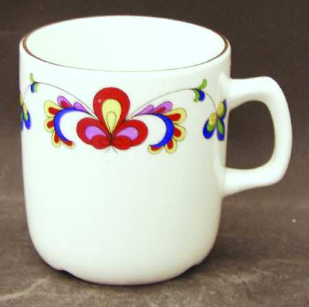 Farmer's Rose (Scalloped, Gold Trim) Small Mug