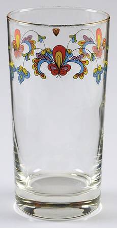 Farmer's Rose (Rim, Gold Trim) Glassware Highball
