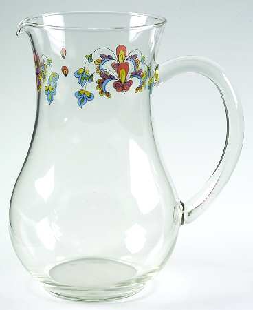 Farmer's Rose (Rim, Gold Trim) 44 Oz Glassware Pitcher