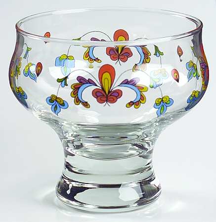 Farmer's Rose (Scalloped, Gold Trim) Finger Bowl