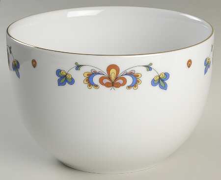 Farmer's Rose (Rim, Gold Trim) 7" Round Serving Bowl