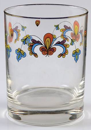 Farmer's Rose (Rim, Gold Trim) Glassware Double Old Fashioned