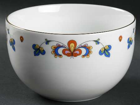 Farmer's Rose (Rim, Gold Trim) 6" Round Serving Bowl