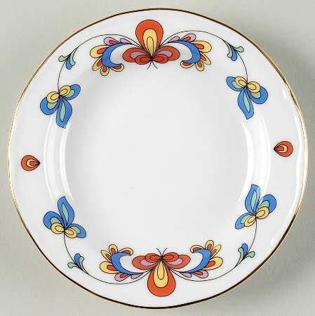 Farmer's Rose (Scalloped, Gold Trim) Coaster