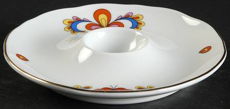Farmer's Rose (Scalloped, Gold Trim) Egg Holder